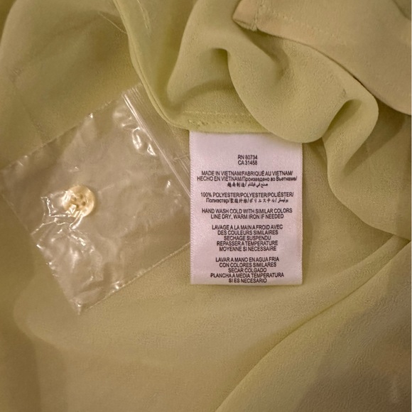 BCBGeneration Sheer Bright Lime Button Up - Size XS - Picture 4 of 4